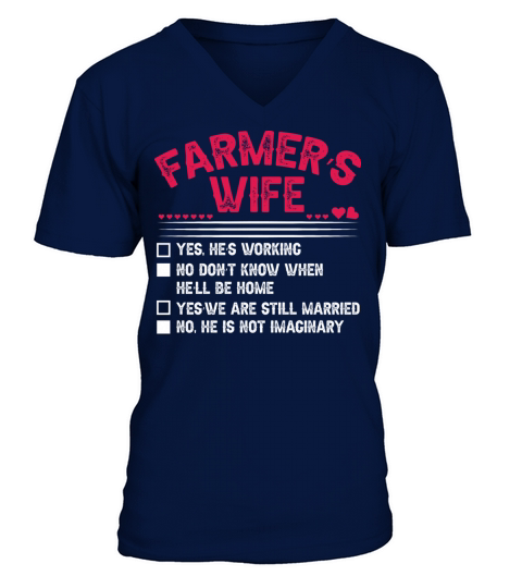 Womens Farmer s Wife Checklist funny saying gift V-Neck T-shirt