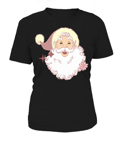 Merry Christmas Cute retro vintage pink Santa Claus Women's T-Shirt