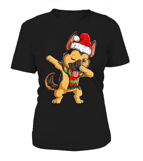 Dabbing German Shepherd Santa Christmas Gifts Kids Women's T-Shirt