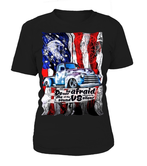 Legendary Chevy V8 Pickup Truck eagle and Flag Women's T-Shirt