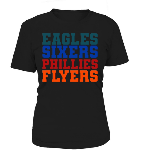 Retro Vintage Eagles Sixers Phillies Flyers Women's T-Shirt