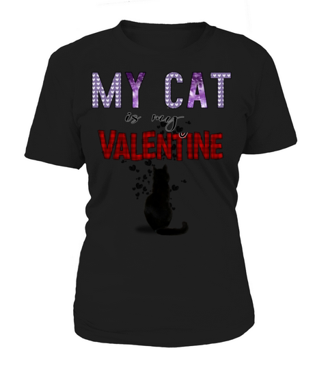Romantic Valentine Cat With Colorful Quote Women's T-Shirt