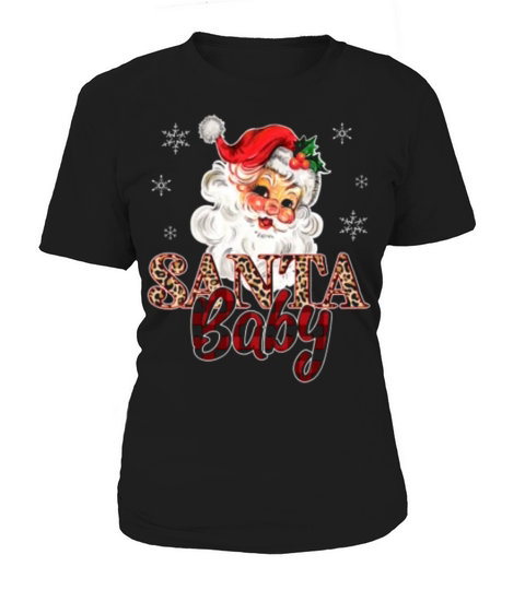 Vintage Santa Leopard Plaid Women's T-Shirt