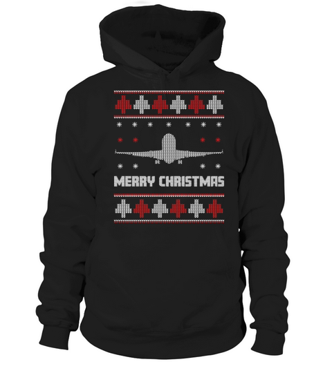 Airplane Ugly Christmas Pilot Christmas Hoodie Unisex