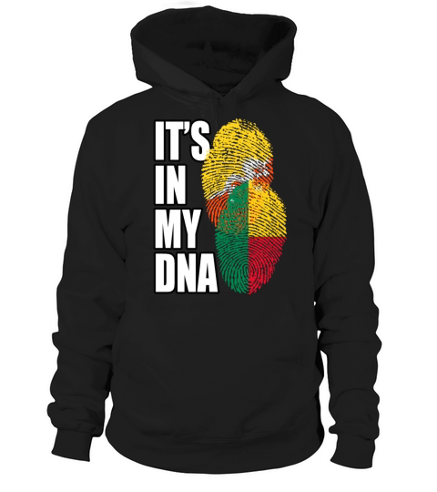Bhutanese And Benin Mix Heritage DNA Flag Hoodie Unisex