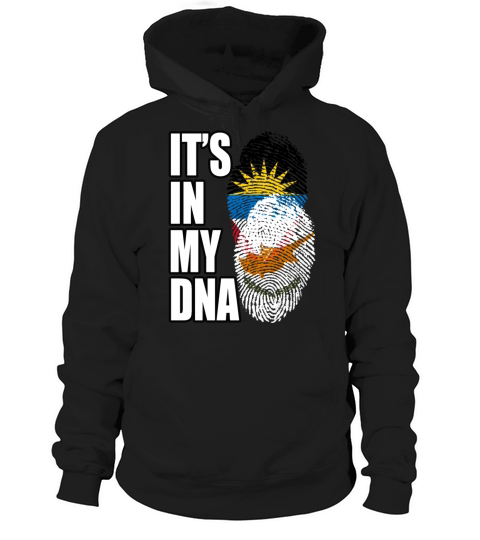 Cypriot And Antiguan Mix Heritage DNA Flag Hoodie Unisex