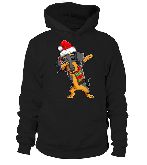 Dabbing Dachshund Santa Christmas Gifts Kids Boys Hoodie Unisex