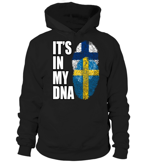 Finland And Swedish Mix Heritage DNA Flag Hoodie Unisex