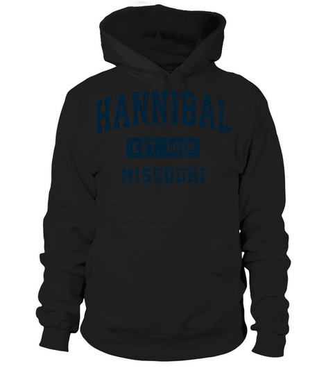 Hannibal Missouri Mo Vintage Sports Design Navy Pr Hoodie Unisex