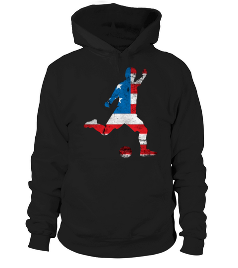 USA Flag Soccer Player American Patriotic Vintage Hoodie Unisex
