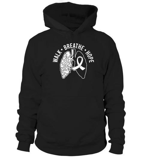 Walk Breathe Hope Support Lung Cancer Awareness Hoodie Unisex