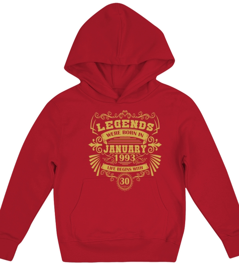 30th Birthday Gifts January 1993 Birthday Sayings Kids Hoodie