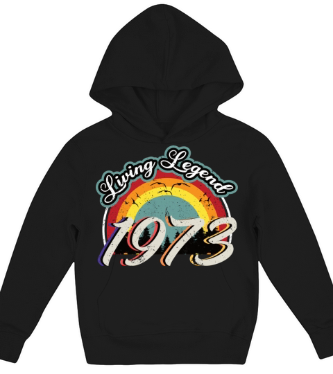 50th birthday vintage 1973 living legend 1973 Kids Hoodie