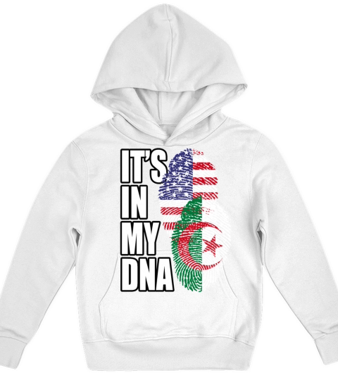 Algerian And American Mix Heritage DNA Flag Kids Hoodie