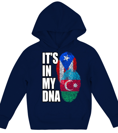 Azerbaijani And Puerto Rican Mix Heritage DNA Flag Kids Hoodie