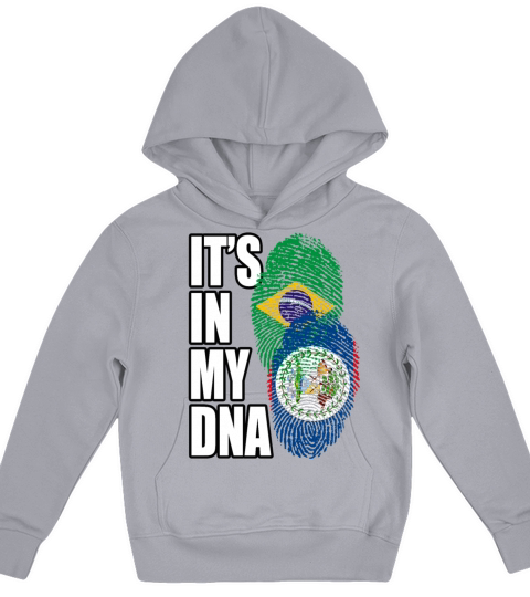 Belizean And Brazilian Mix Heritage DNA Flag Kids Hoodie