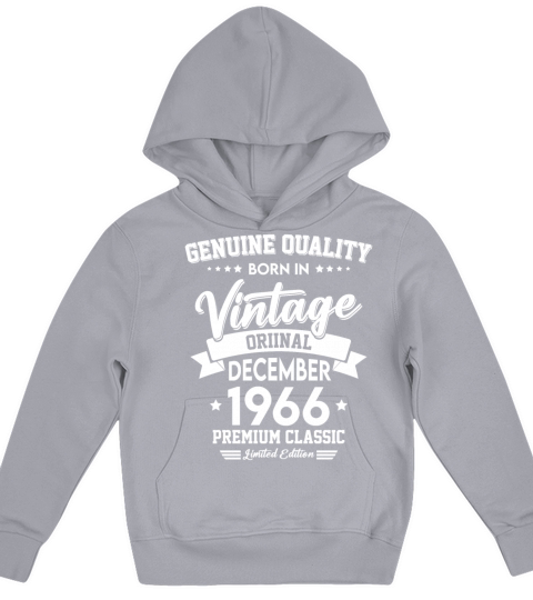 Born In December 1966 Original Vintage Kids Hoodie
