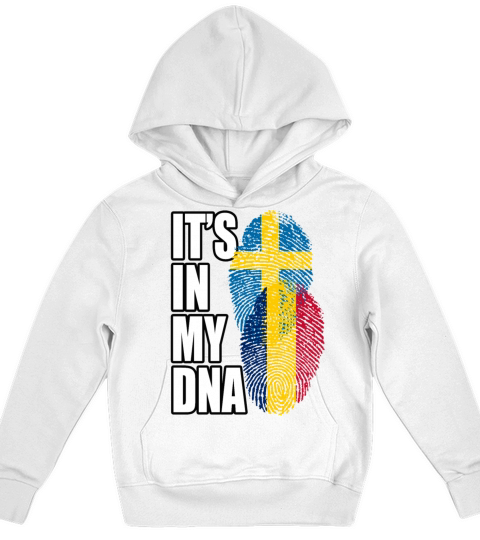 Chadian And Swedish Mix Heritage DNA Flag Kids Hoodie