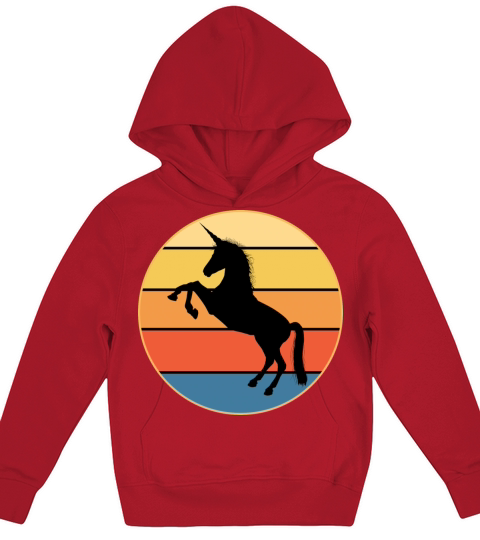 Cute Kawaii Unicorn Retro Sunset Vintage Kids Hoodie