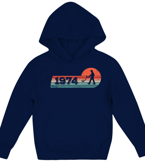 Detectorist Vintage 1974 Birthday Detectoring Kids Hoodie
