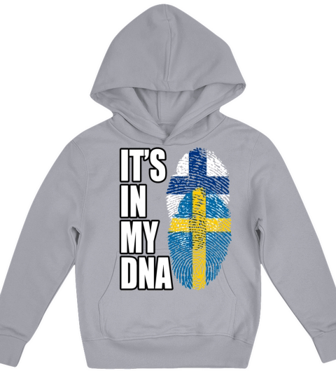 Finland And Swedish Mix Heritage DNA Flag Kids Hoodie