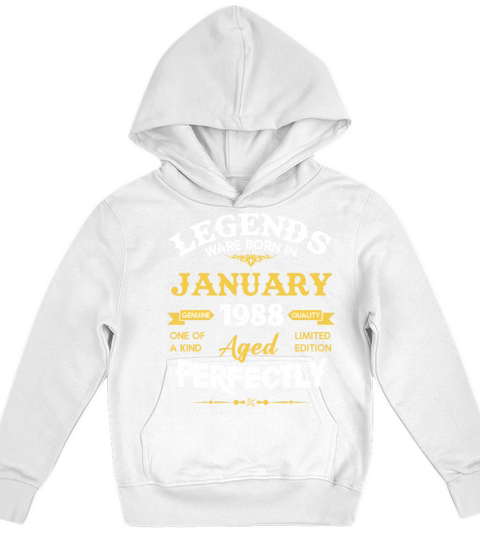 January 1988 Vintage Birthday Present Kids Hoodie