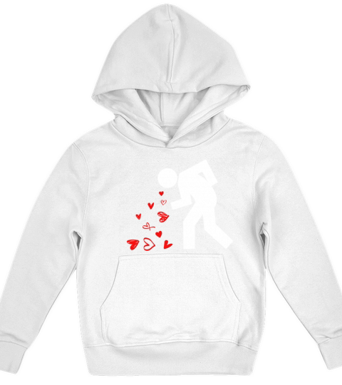 Man Vomiting Hearts Anti Valentines Day Gift Kids Hoodie