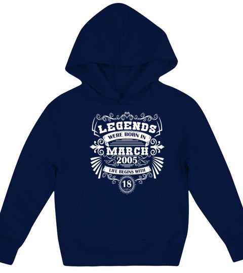 March 2005 Birthday Vintage Legend Kids Hoodie
