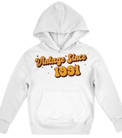 Vintage since 1991 32 Years Old - Groovy 32nd Kids Hoodie