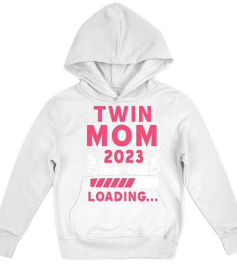 Womens Twin Mama Twin Mom to Be Pregnancy Kids Hoodie