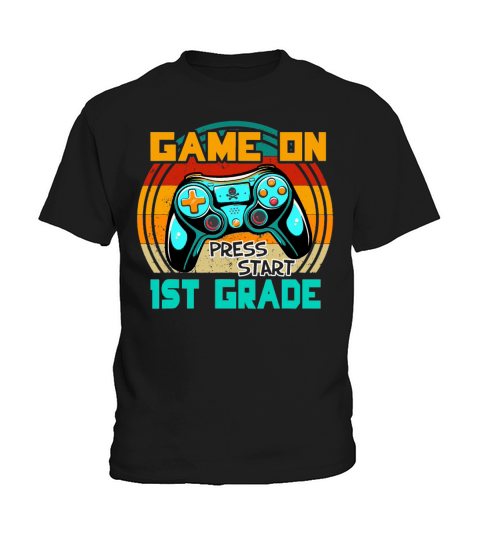 Back To School Vintage Game On Press Start 1st Kids T-Shirt