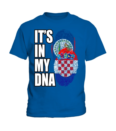 Croatian And Belizean Mix Heritage DNA Flag Kids T-Shirt