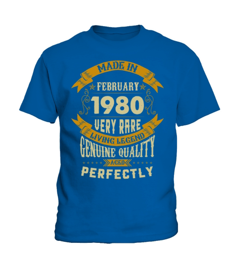 February 1980 Vintage Birthday Present Kids T-Shirt
