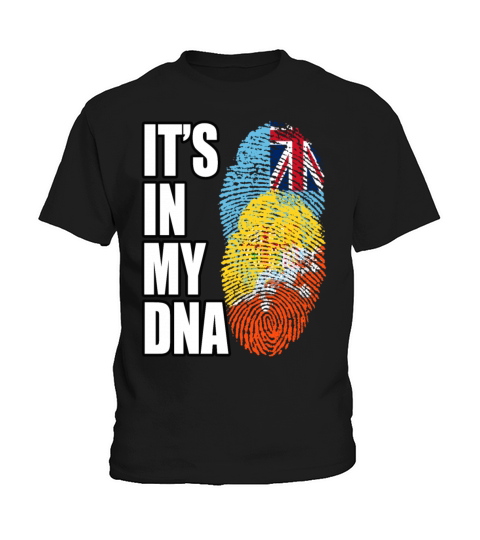 Fijian And Bhutanese Mix Heritage DNA Flag Kids T-Shirt