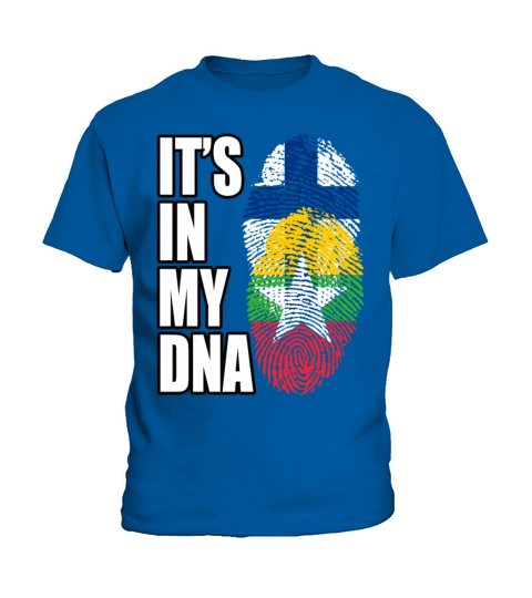 Finland And Burmese Mix Heritage DNA Flag Kids T-Shirt