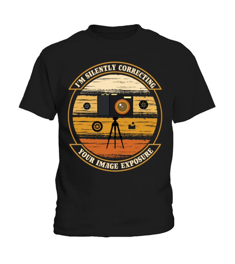 Funny photographer shirt Im Silently Correcting Kids T-Shirt