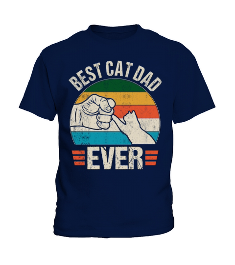Vintage Best Cat Dad Ever Kids T-Shirt