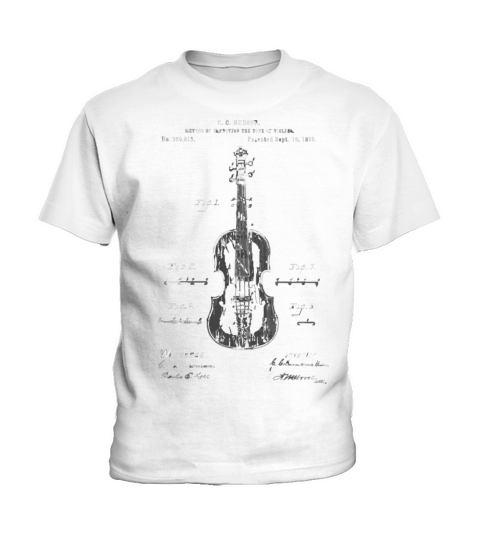 Vintage Patent Print 1888 Violin Player Kids T-Shirt