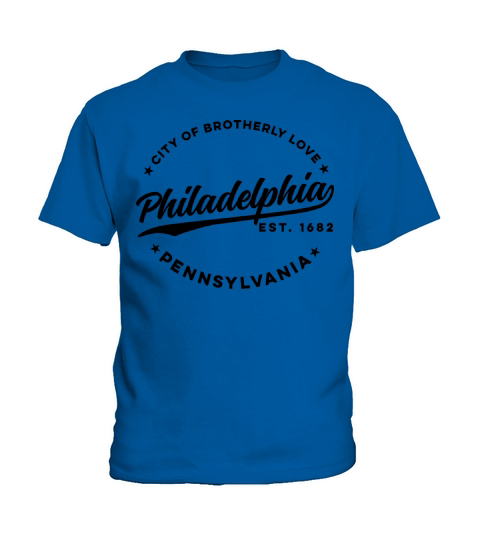 Vintage Philadelphia City Of Brotherly Love Black Kids T-Shirt