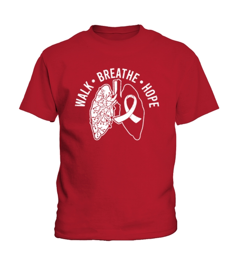 Walk Breathe Hope Support Lung Cancer Awareness Kids T-Shirt