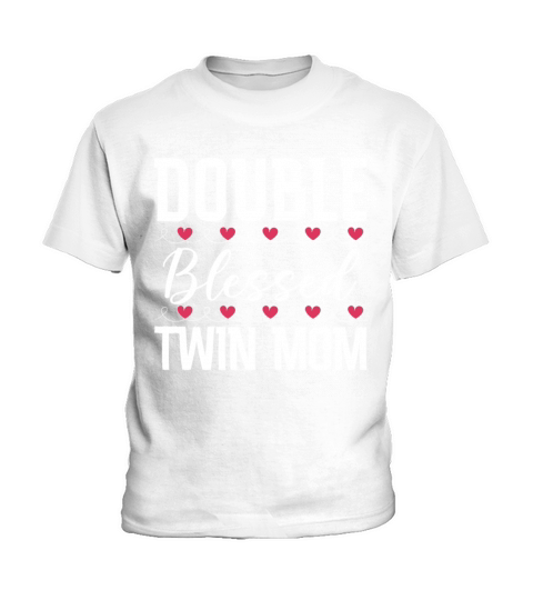Womens Twin Mama Twin Mom to Be Pregnancy Kids T-Shirt