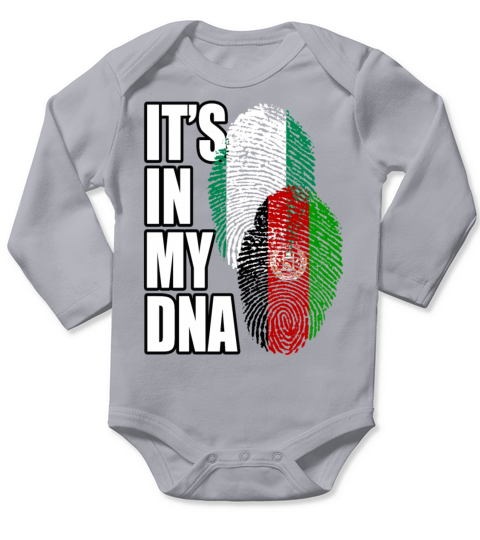 Afghan And Nigerian Mix Heritage DNA Flag Long Sleeve Baby One-Piece