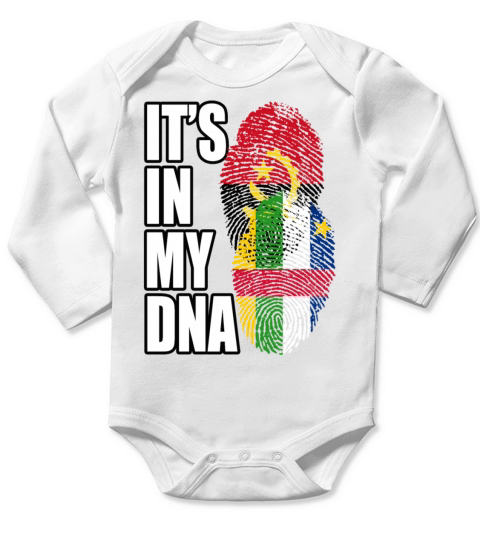 Angolan And Central African Mix Heritage DNA Flag Long Sleeve Baby One-Piece