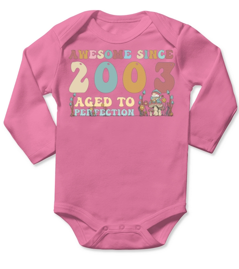 Awesome since 2003 - 20th Birthday - 2023 Groovy Long Sleeve Baby One-Piece
