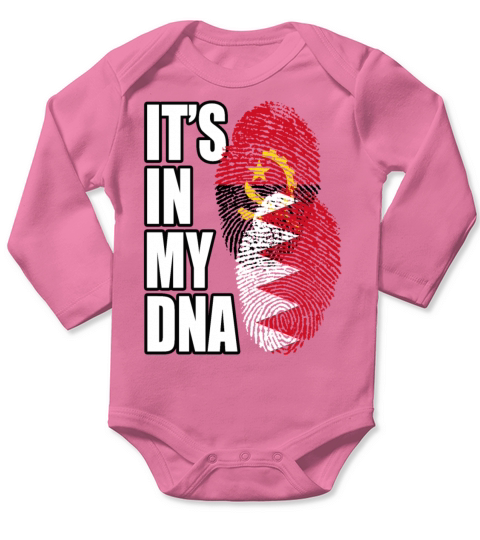 Bahraini And Angolan Mix Heritage DNA Flag Long Sleeve Baby One-Piece