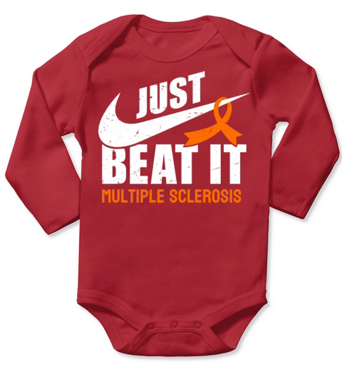 Beat Multiple Sclerosis Awareness Orange Ribbon Long Sleeve Baby One-Piece