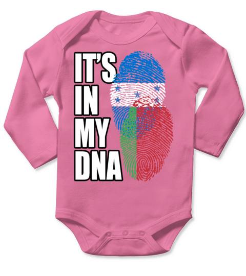Belarusian And Honduran Mix Heritage DNA Flag Long Sleeve Baby One-Piece