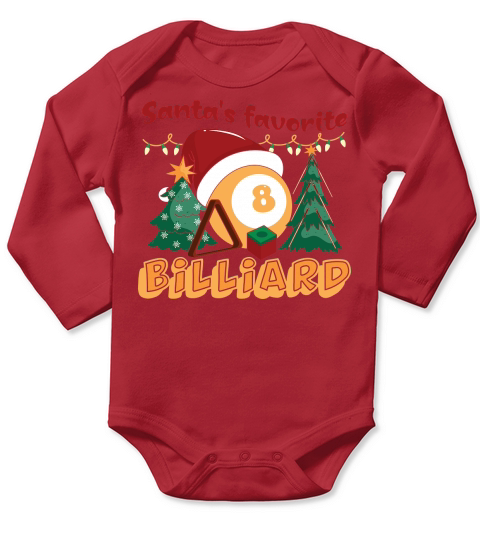 Christmas Sport Christmas Santas Favorite Billiard Long Sleeve Baby One-Piece