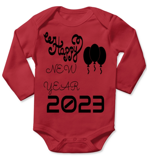 DI COLLECTION-HAPPY NEW YEAR-2023 Long Sleeve Baby One-Piece