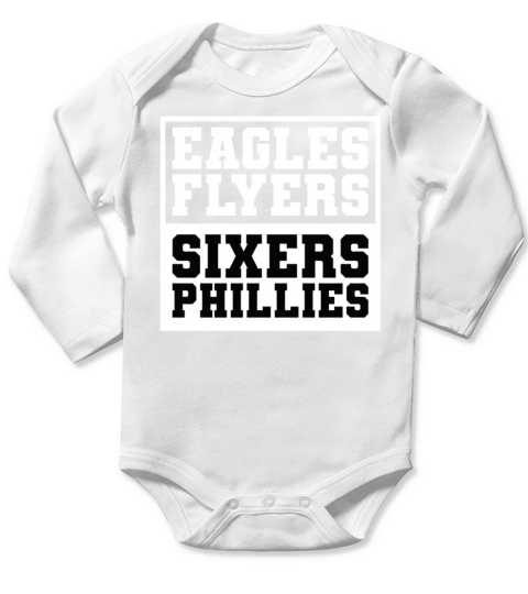 Eagles Flyers Sixers Phillies Long Sleeve Baby One-Piece